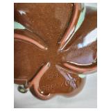 Frankoma Pottery Candle Holder and Leaf Dish Set 223 & 305