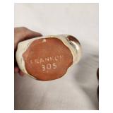 Frankoma Pottery Candle Holder and Leaf Dish Set 223 & 305