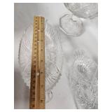 Pressed Glass Serving Dishes and Bowls Set including Pedestal Bowl and Sugar Bowl