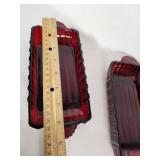 Anchor Hocking Ruby Red Glass Relish Dishes