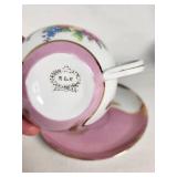Set of Vintage Teacups and Saucers including Bone China, R & R, and Fire-King