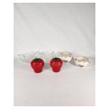 Vintage Kitchenware including Creamer and Sugar Bowl, Strawberry Containers, and Glass Gravy Boats
