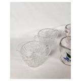 Set of Floral and Glass Creamers and Sugar Bowls