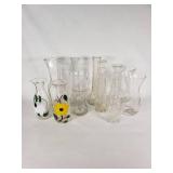 Glass Vases Including Floral Designs and Clear Patterns