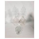 Set of Clear Glass Perfume Bottles with Stoppers 8"