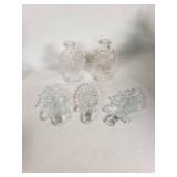 Set of Clear Glass Perfume Bottles with Stoppers 8"
