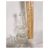 Glass Oil Lamps and Candle Holders including Star-Shaped Holders and Decorative Bases