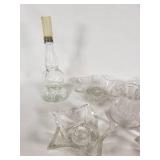 Glass Oil Lamps and Candle Holders including Star-Shaped Holders and Decorative Bases