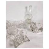 Glass Oil Lamps and Candle Holders including Star-Shaped Holders and Decorative Bases