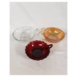 Vintage Glass Bowls - Clear, Amber, and Ruby Red