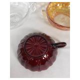 Vintage Glass Bowls - Clear, Amber, and Ruby Red