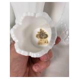 Milk Glass Lot including Vases and Compote Including Fenton