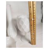 Lot of Vintage Milk Glass Vases and Bowls