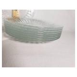 Lot of Vintage Glassware Including Plates, Fan-Shaped Dishes, and a Covered Dish