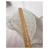 Lot of Vintage Glassware Including Plates, Fan-Shaped Dishes, and a Covered Dish