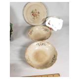 Lot of Vintage Glass Pitcher and Tumblers with Floral Design