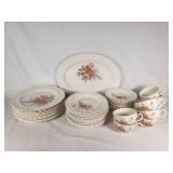 Lot of Edwin M. Knowles China Dinnerware with Floral Pattern