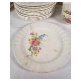 Lot of Edwin M. Knowles China Dinnerware with Floral Pattern
