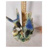Vintage Porcelain and Ceramic Decor Lot Including Chubu China Plate, Leaf Dish, and Bird Figurine