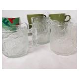 Assorted Mugs and Cups Including Coca-Cola Glass and Floral Creamer