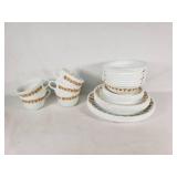 Lot of Pyrex Dinnerware with Cups and Plates