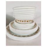 Lot of Pyrex Dinnerware with Cups and Plates