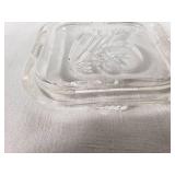 Vintage Glass and Milk Glass Kitchen Items including Juicer, Butter Dish, and Gravy Boat
