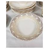Set of RC Co. Sebring Bridal Gold Dinnerware Made in the USA, it uses 22 KT gold in its design