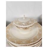 Set of RC Co. Sebring Bridal Gold Dinnerware Made in the USA, it uses 22 KT gold in its design