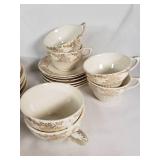 Set of RC Co. Sebring Bridal Gold Dinnerware Made in the USA, it uses 22 KT gold in its design