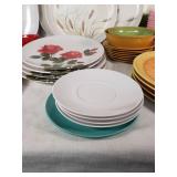 Melamine Dinnerware with Floral and Geometric Patterns, Various Colors and Sizes and Other Plates Too
