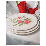 Melamine Dinnerware with Floral and Geometric Patterns, Various Colors and Sizes and Other Plates Too
