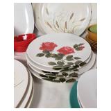 Melamine Dinnerware with Floral and Geometric Patterns, Various Colors and Sizes and Other Plates Too
