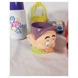 New Kids on the Block Thermos, Disney Dopey Mug, EZO Denture Cushions, Timex Container, and Other Items