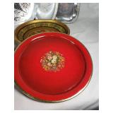 Collection of Vintage Decorative Trays and Platters