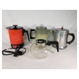 West Bend and Comet Coffee Percolators and Hot Pot
