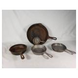 Superflame Cast Iron Skillet Set including Sizes 6 and 8 with Additional Small Ladle