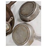 Superflame Cast Iron Skillet Set including Sizes 6 and 8 with Additional Small Ladle