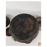 Superflame Cast Iron Skillet Set including Sizes 6 and 8 with Additional Small Ladle