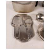 Vintage Aluminum Kitchenware including Bake-King Pans, Grease Kettle, and Utensils