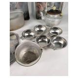 Vintage Aluminum Kitchenware including Bake-King Pans, Grease Kettle, and Utensils