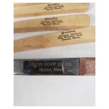 Lot of Vintage Kitchen and Promotional Items Including Yellow Pitcher, Wooden Spoons, and Pencil Set - Ginsburgs Hector, Hector elevator, Gambles Hector, MN and More