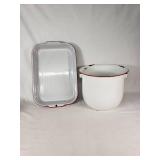 Enamelware Pot and Tray