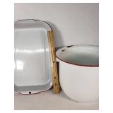 Enamelware Pot and Tray
