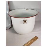 Enamelware Pot and Tray