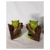 Ceramic Owl Figurines and Bookends Lot - One is cracked