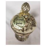 Vintage Richards Giftware Lidded Candy Dish & Miniature Lamp Perfume Bottle