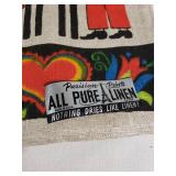 1958 Parisian Prints Linen Calendar, Blue Kitchen Graphic Towel, and Colorful Dining Scene Towel