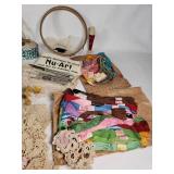 Vintage Crochet and Embroidery Supplies with Nu-Art Needle Set and Accessories