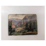 Rare Cosmos Elevator Co. MN Advertising Memorabilia - Yosemite Falls Silhouette Art with Horses and Riders